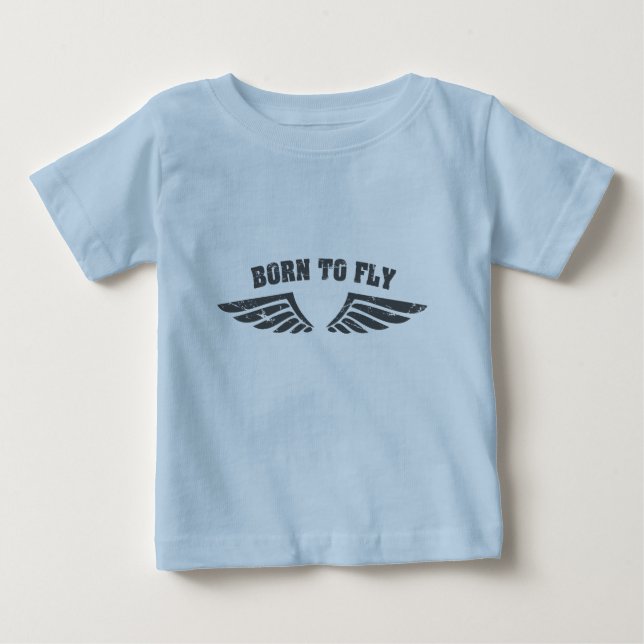 T-shirt Pour Bébé Né À Des Ailes Volantes (Devant)