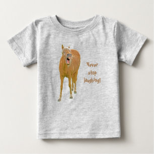 T-shirt Pour Bébé Ne cesse de rire ! Drôle peinture de cheval