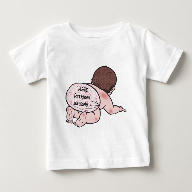 T-shirt Pour Bébé Ne coupez pas les joues (Devant)