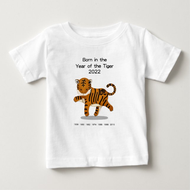 T-shirt Pour Bébé Né dans l'année du Tigre 2022 Zodiac chinois (Devant)