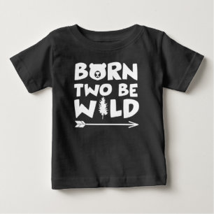 T-shirt Pour Bébé Né Deux Garçon Sauvage Anniversaire