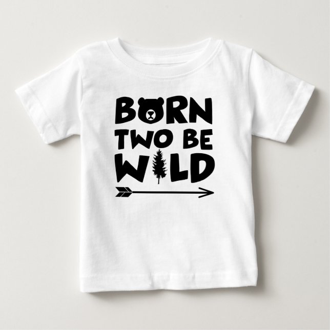 T-shirt Pour Bébé Né deux sauvages (Devant)