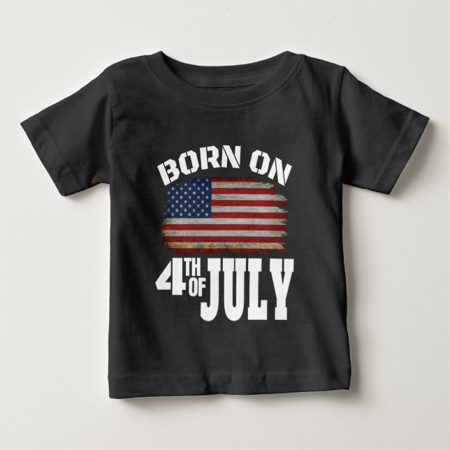 T-SHIRT POUR BÉBÉ NÉ LE 4 JUILLET (Devant)