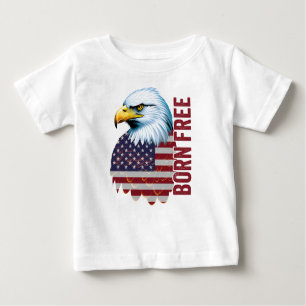 T-shirt Pour Bébé Né Liberté de l'aigle américain libre