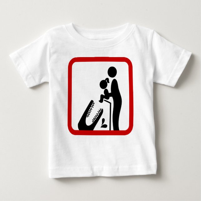 T-shirt Pour Bébé Ne pas nourrir sa fille au Zoo du Crocodile (Devant)
