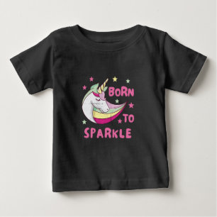 T-shirt Pour Bébé Né pour être une licorne étincelle magique