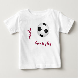 T-shirt Pour Bébé Né pour jouer au football de football Personnalise
