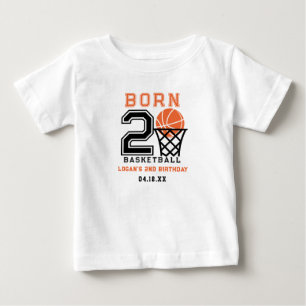 T-shirt Pour Bébé Né pour le Basketball   2e anniversaire du garçon 