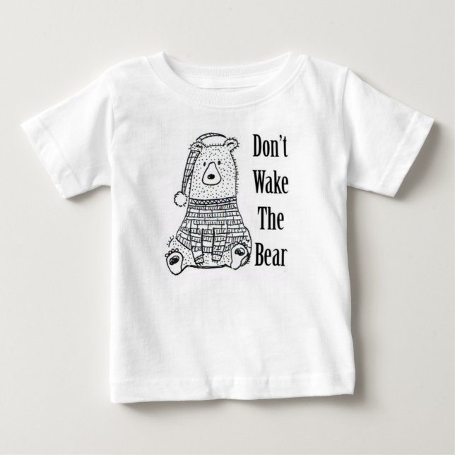 T-shirt Pour Bébé Ne réveillez pas l'ours (Devant)