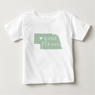 T-shirt Pour Bébé Nebraska Maison cultivée Carte d'état des couleu
