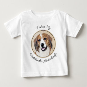 T-shirt Pour Bébé Nederlandse Kooikerhondje Peinture - Chien Art