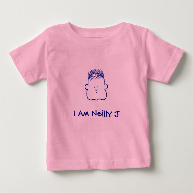 T-shirt Pour Bébé neilly j - bleu sur le rose, bébé (Devant)
