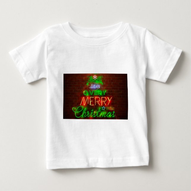 T-shirt Pour Bébé Neon A Un Très Joyeux Noël (Devant)