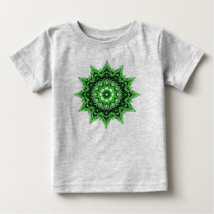 T-shirt Pour Bébé Neon Green Mandala Glow