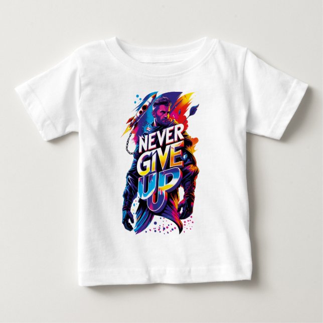 T-shirt Pour Bébé Never Give Up (Devant)