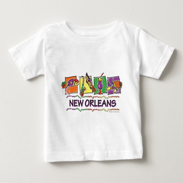 T-shirt Pour Bébé NEW-ORLÉANS-CARRÉS-eps (Devant)