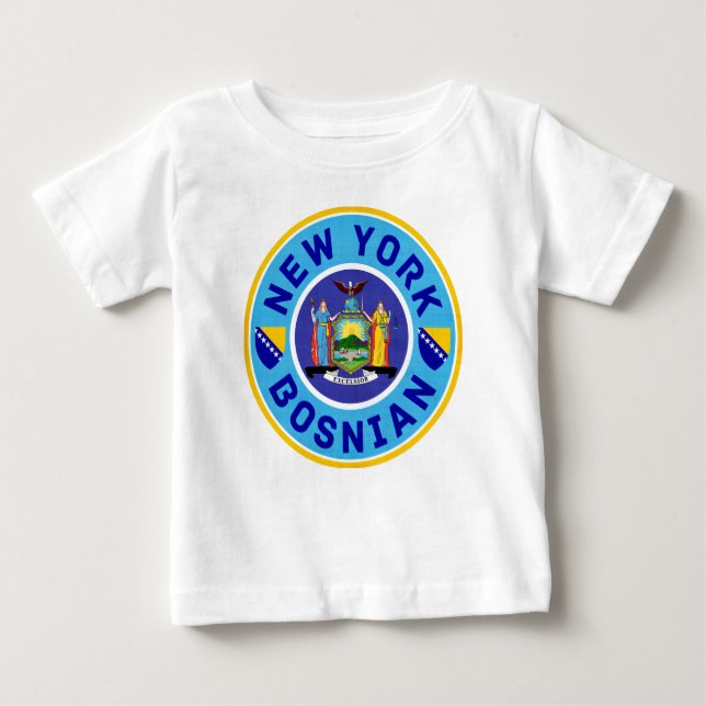 T-shirt Pour Bébé New York Bosniaque Américain (Devant)