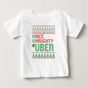 T-shirt Pour Bébé Nice Naughty Uber Funny Christmas Matching Cadeau