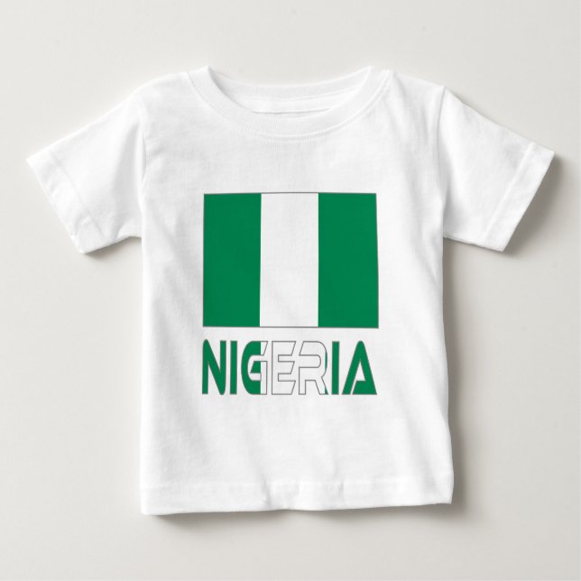 T-shirt Pour Bébé Nigeria avec le drapeau nigérian (Devant)