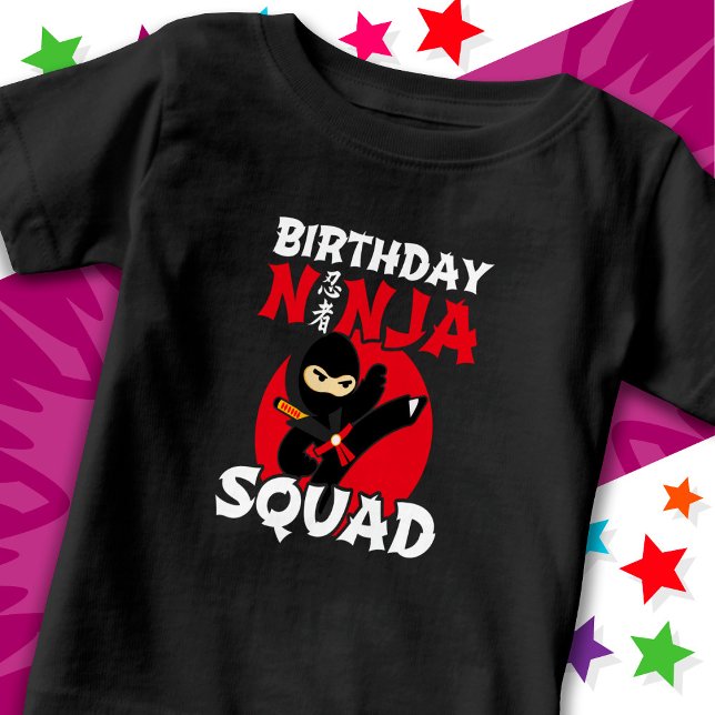 T-shirt Pour Bébé Ninja Anniversaire de fête Thème Anniversaire Ninj (Créateur téléchargé)