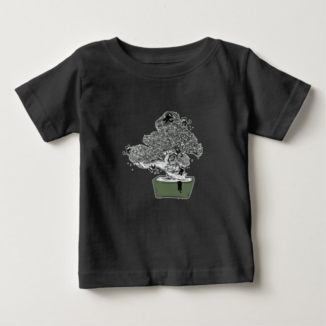 T-shirt Pour Bébé Ninja Kitty Cats Bonsai Tree Zen, bouddhiste japon (Devant)