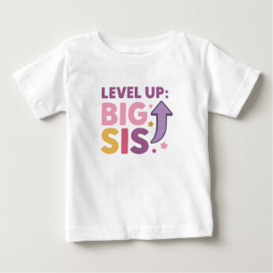 T-shirt Pour Bébé Niveau supérieur : Grande sœur amusante et colorée