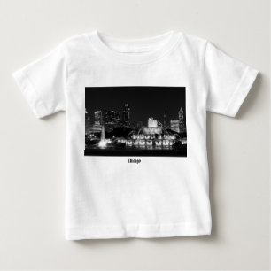 T-shirt Pour Bébé Niveaux de gris de Chicago Grant Park