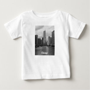 T-shirt Pour Bébé Niveaux de gris de la Trump Tower Chicago River