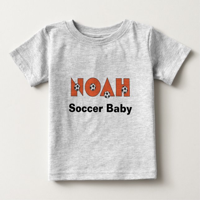 T-shirt Pour Bébé Noah dans l'orange de football (Devant)