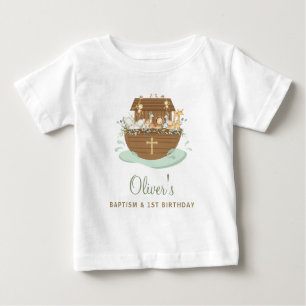 T-shirt Pour Bébé Noah's Ark Baptême Christening 1er Anniversaire