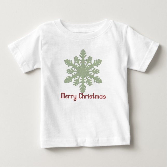 T-shirt Pour Bébé Noël 1 : Flocon de neige Joyeux Creeper de Noël 2 (Devant)