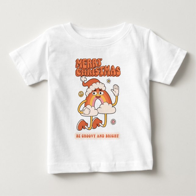 T-shirt Pour Bébé Noël Arc-en-ciel super - Soyez lumineux et joyeux (Devant)