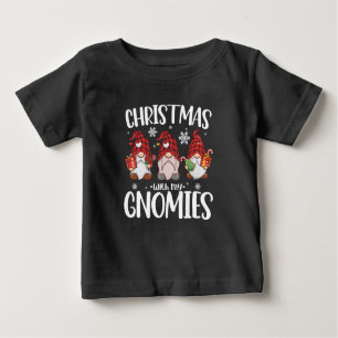 T-shirt Pour Bébé Noël Avec Mes Gnomies Buffalo Red Plaid Gnome