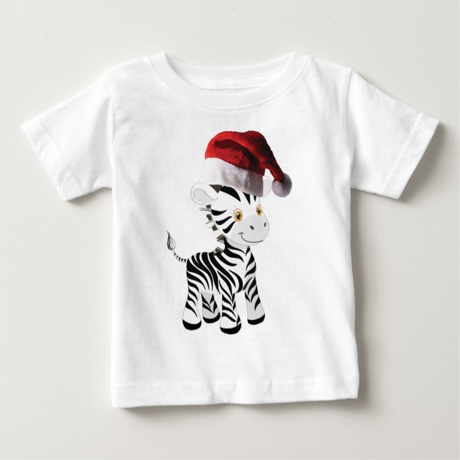 T-shirt Pour Bébé noël bébé zèbre (Devant)