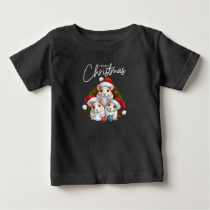 T-shirt Pour Bébé Noël blanc rouge