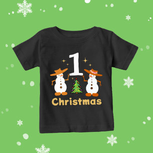 T-shirt Pour Bébé Noël bonhomme de neige
