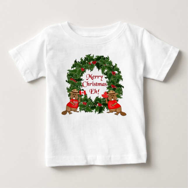 T-shirt Pour Bébé Noël canadien (Devant)