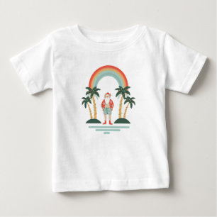 T-shirt Pour Bébé Noël coloré de Père Noël hawaïenne