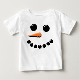 T-shirt Pour Bébé Noël de fête de vacances de visage heureux migno