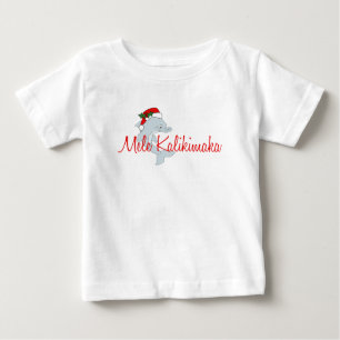 T-shirt Pour Bébé Noël de Hawaïen de dauphin de Père Noël