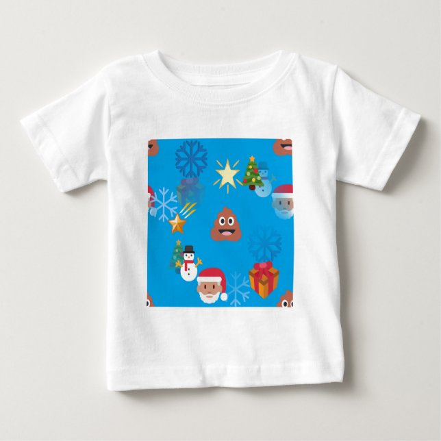 T-shirt Pour Bébé noël de poop émoji (Devant)
