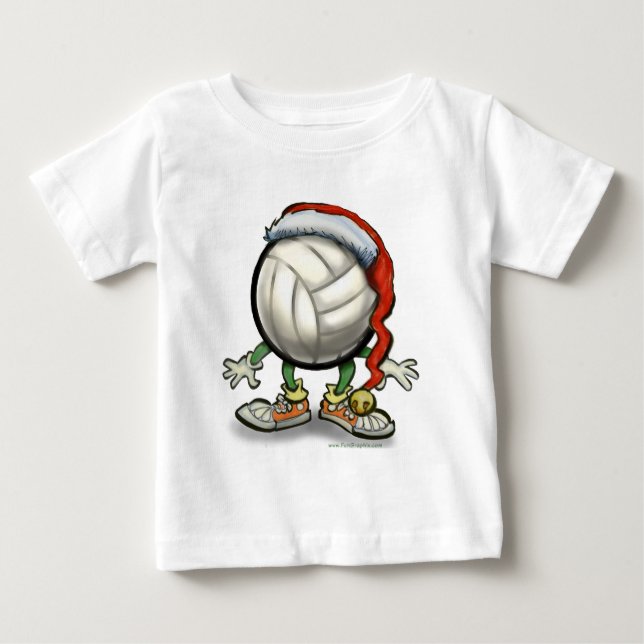 T-shirt Pour Bébé Noël de volley-ball (Devant)