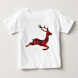 T-shirt Pour Bébé Noël des rennes écossais de Tartan