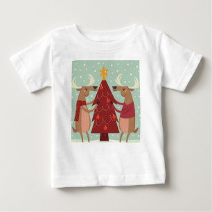 T-shirt Pour Bébé Noël des rennes vintages