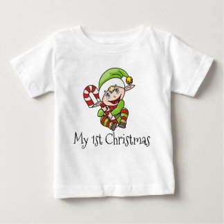 T-shirt Pour Bébé Noël du bébé d'Elf de Noël mon premier