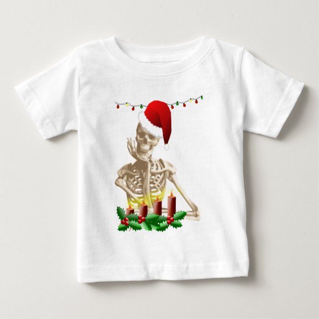 T-shirt Pour Bébé noël du crâne (Devant)