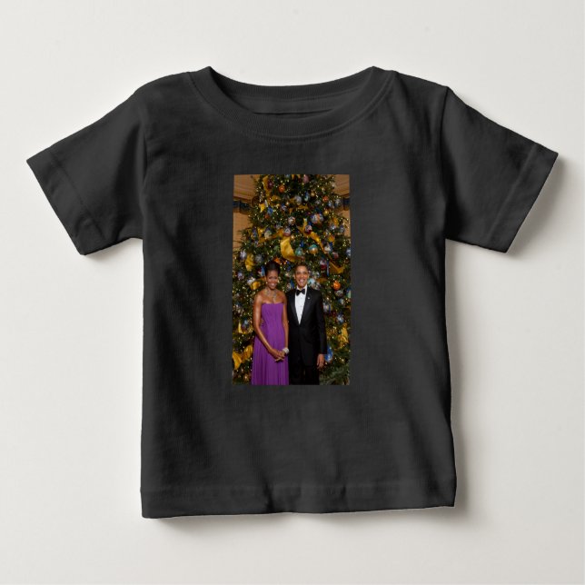 T-shirt Pour Bébé Noël du président Barack Obama et de Michelle (Devant)