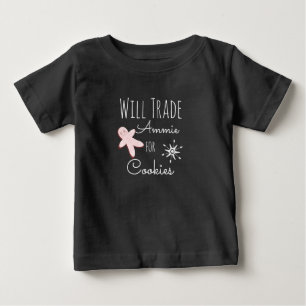 T-shirt Pour Bébé Noël Échangera Contre des Cookies Nom        