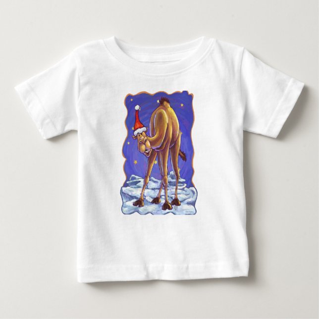 T-shirt pour bébé Noël en chameau (Devant)