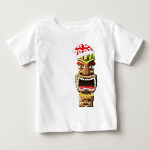 T-shirt Pour Bébé Noël hawaïen Père Noël Tiki